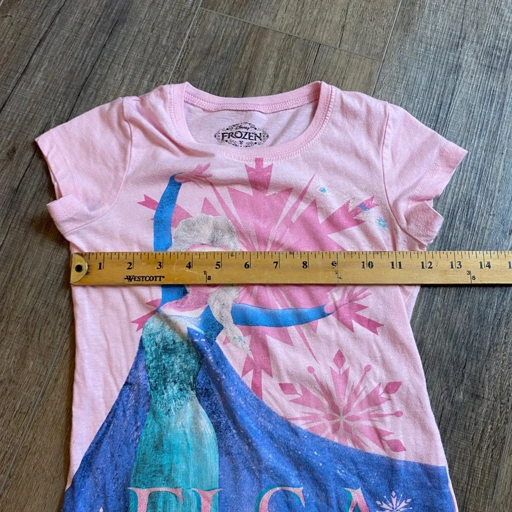 Disney Frozen Elsa Anna Graphic T-Shirt Bundle Pink‎ Gray Girls Size M 7-8 2PK